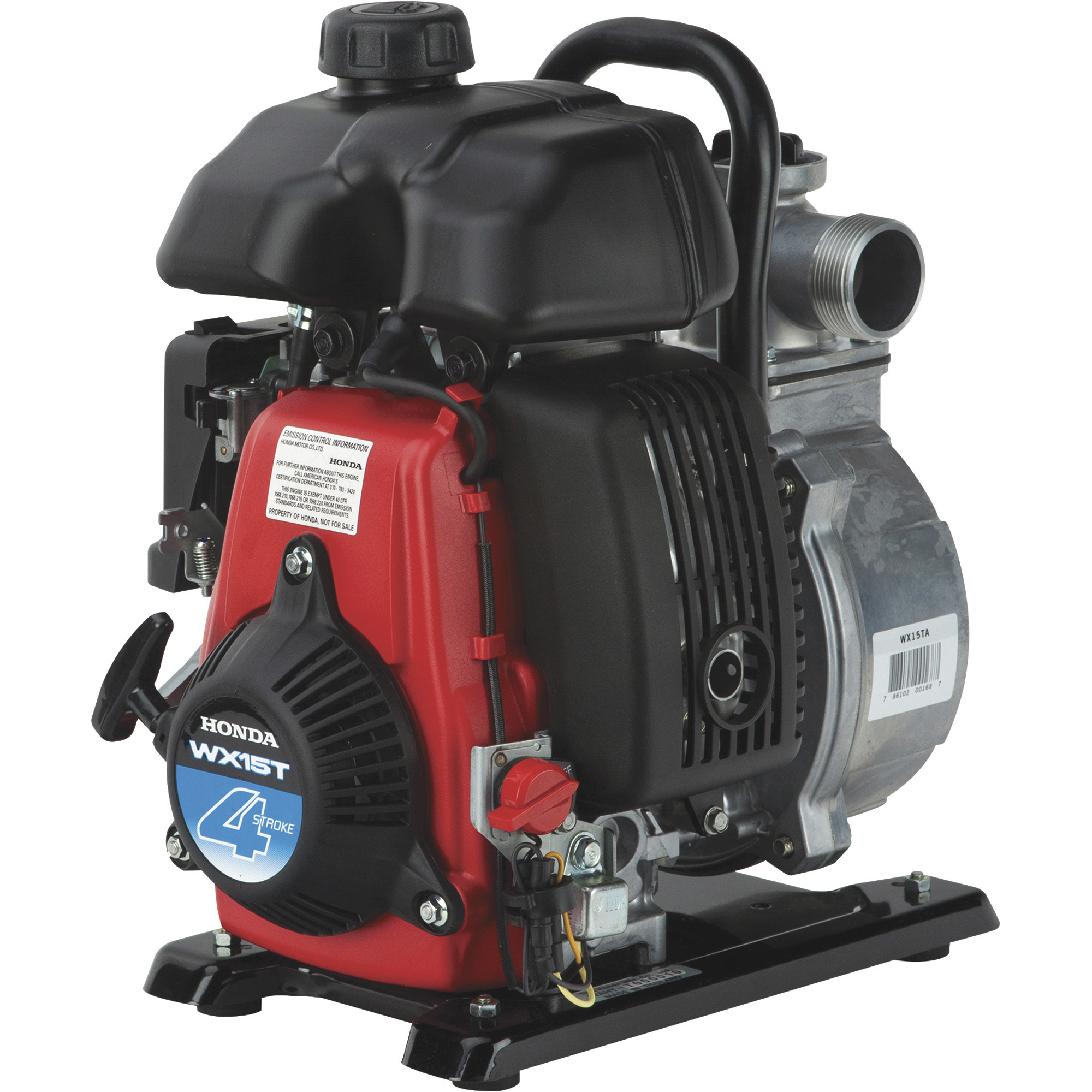 Honda Self-Priming Water Pump, 4,440 GPH, 1 1/2in. Ports, 49cc Honda GXH50 4-Stroke Engine, Model# WX15AX2